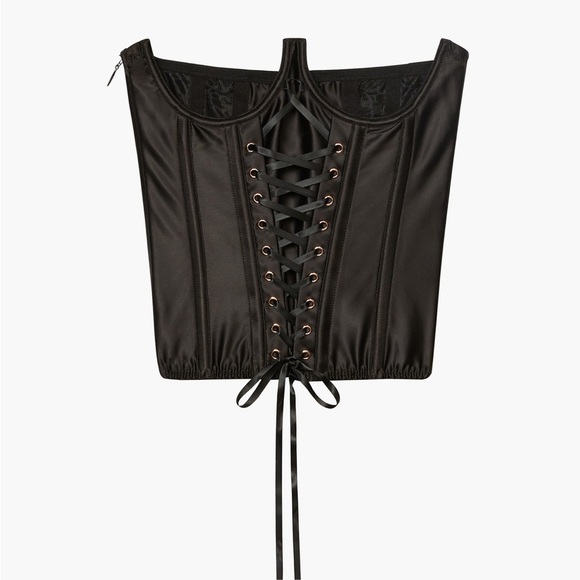 SAVAGE x FENTY by Rihanna Laced Satin Cupless Corset in black Medium - Picture 2 of 10